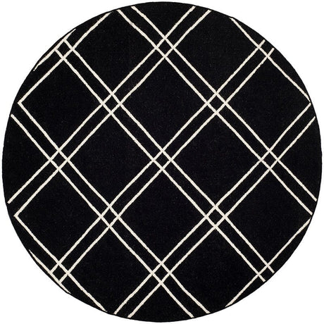 Safavieh Dhurries Dhu638A Black / Ivory Rugs - Safavieh - dhu638a - 6r