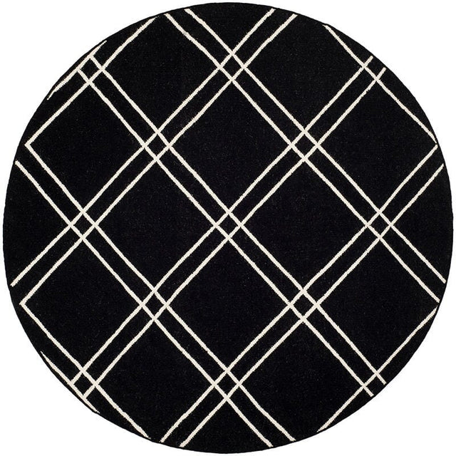 Safavieh Dhurries Dhu638A Black / Ivory Rugs - Safavieh - dhu638a - 6r