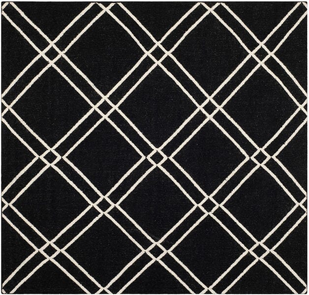 Safavieh Dhurries Dhu638A Black / Ivory Rugs - Safavieh - dhu638a - 6sq