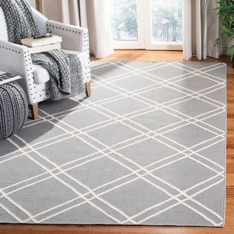 Safavieh Dhurries Dhu638B Grey / Ivory Rugs - Safavieh - dhu638b - 3