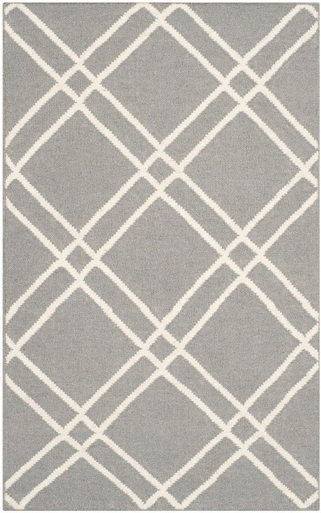 Safavieh Dhurries Dhu638B Grey / Ivory Rugs - Safavieh - dhu638b - 6r