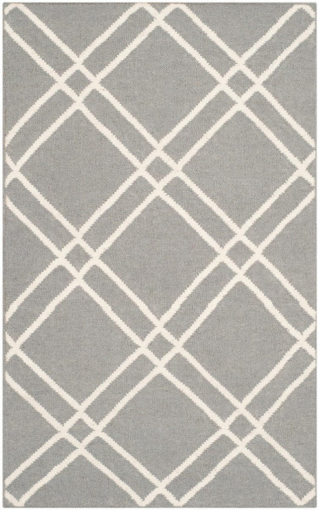 Safavieh Dhurries Dhu638B Grey / Ivory Rugs - Safavieh - dhu638b - 6r