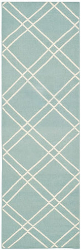 Safavieh Dhurries Dhu638C Light Blue / Ivory Rugs - Safavieh - dhu638c - 24