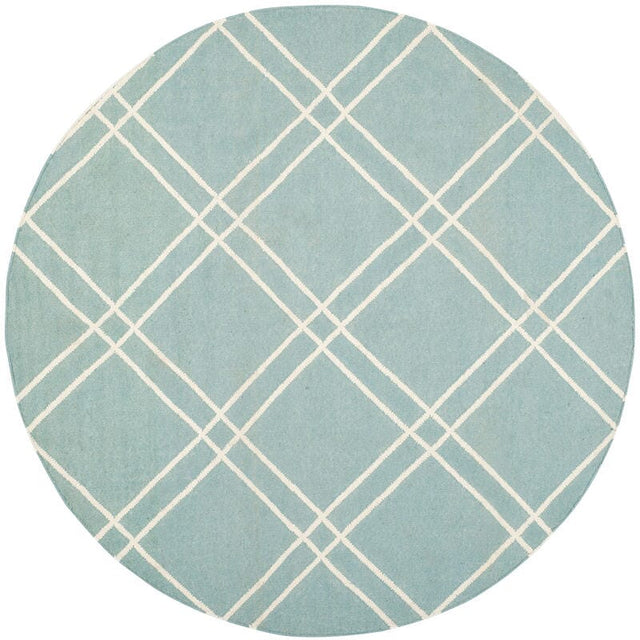 Safavieh Dhurries Dhu638C Light Blue / Ivory Rugs - Safavieh - dhu638c - 6r