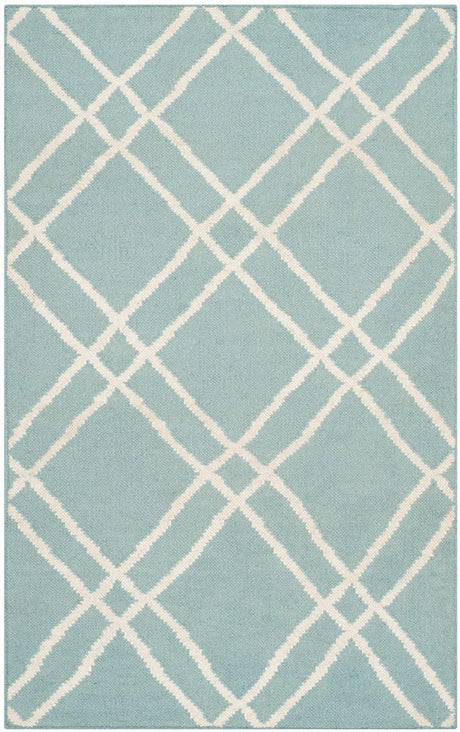 Safavieh Dhurries Dhu638C Light Blue / Ivory Rugs - Safavieh - dhu638c - 6r