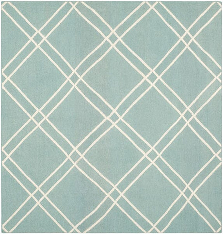 Safavieh Dhurries Dhu638C Light Blue / Ivory Rugs - Safavieh - dhu638c - 6sq