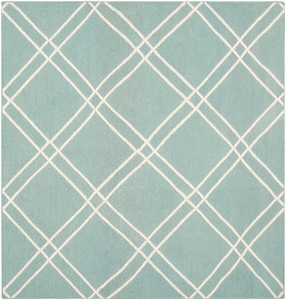 Safavieh Dhurries Dhu638C Light Blue / Ivory Rugs - Safavieh - dhu638c - 6sq