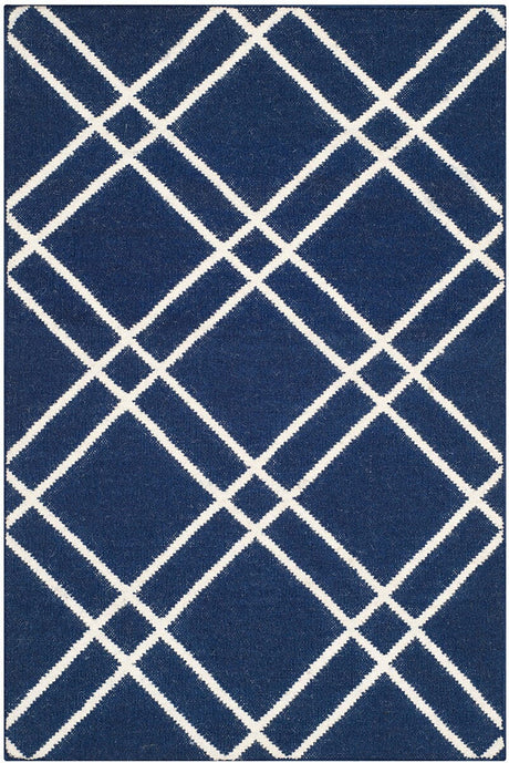 Safavieh Dhurries Dhu638D Navy / Ivory Rugs - Safavieh - dhu638d - 6r