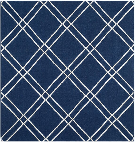 Safavieh Dhurries Dhu638D Navy / Ivory Rugs - Safavieh - dhu638d - 6sq