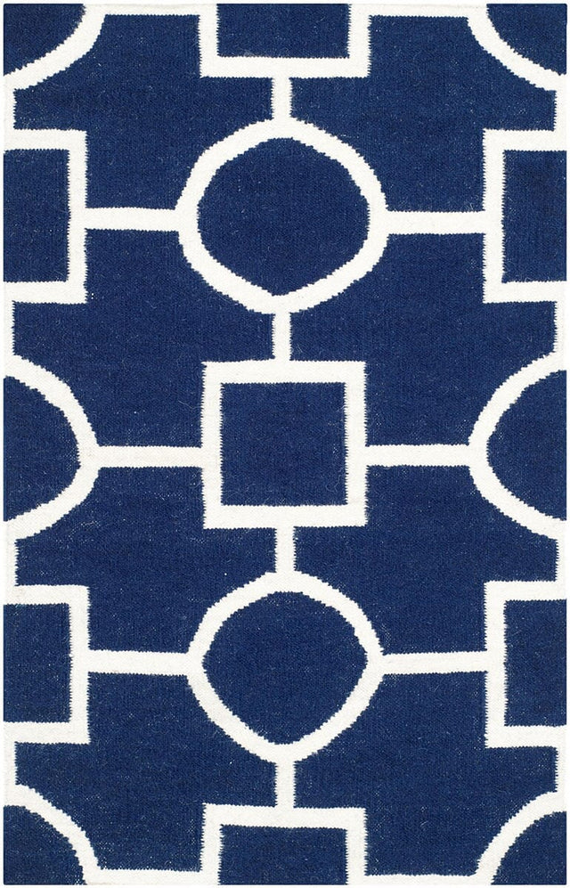 Safavieh Dhurries Dhu639D Navy / Ivory Rugs - Safavieh - dhu639d - 6r