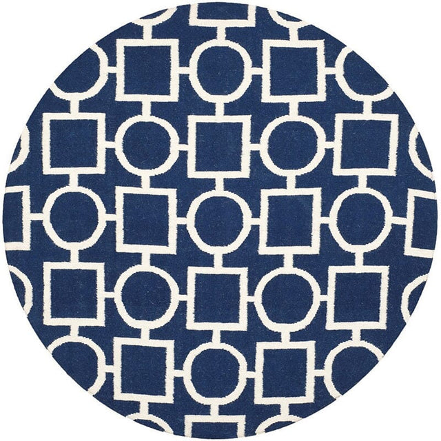 Safavieh Dhurries Dhu639D Navy / Ivory Rugs - Safavieh - dhu639d - 6r