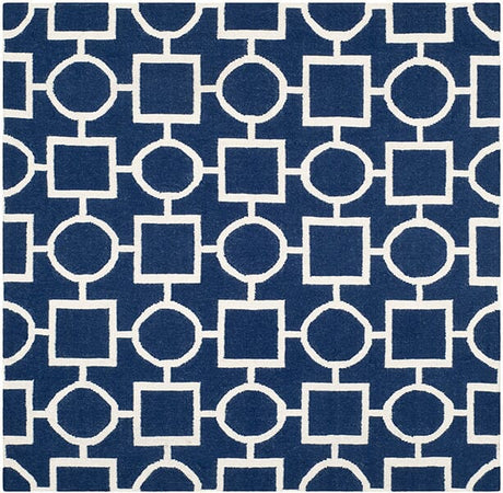 Safavieh Dhurries Dhu639D Navy / Ivory Rugs - Safavieh - dhu639d - 6sq