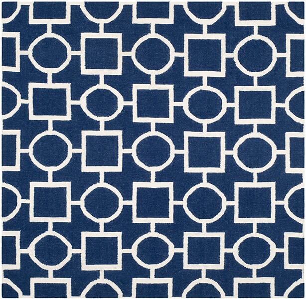 Safavieh Dhurries Dhu639D Navy / Ivory Rugs - Safavieh - dhu639d - 6sq