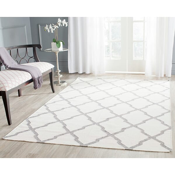 Safavieh Dhurries Dhu645A Ivory / Grey Rugs - Safavieh - dhu645a - 3