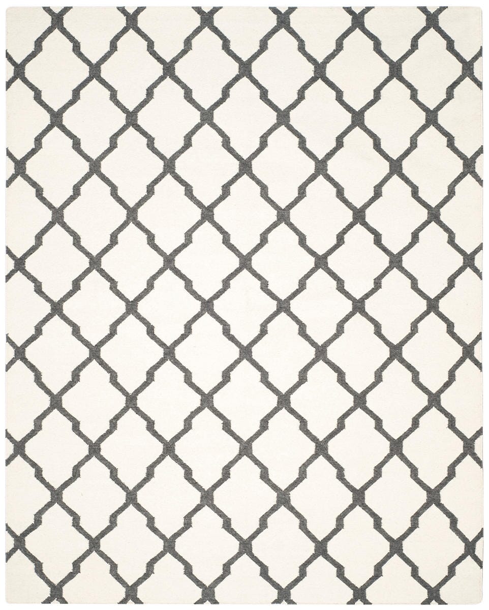 Safavieh Dhurries Dhu645B Ivory / Charcoal Rugs - Safavieh - dhu645b - 28