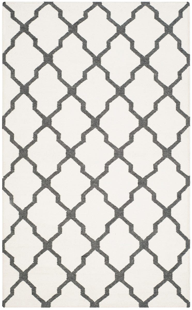 Safavieh Dhurries Dhu645B Ivory / Charcoal Rugs - Safavieh - dhu645b - 3