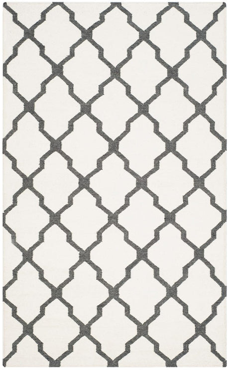 Safavieh Dhurries Dhu645B Ivory / Charcoal Rugs - Safavieh - dhu645b - 3