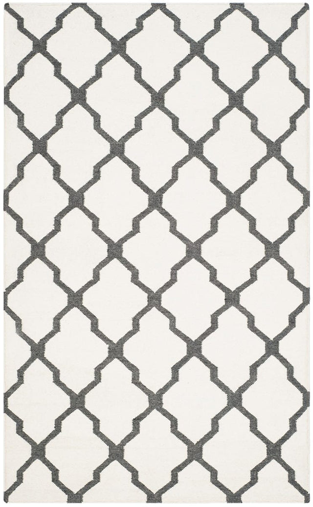 Safavieh Dhurries Dhu645B Ivory / Charcoal Rugs - Safavieh - dhu645b - 3