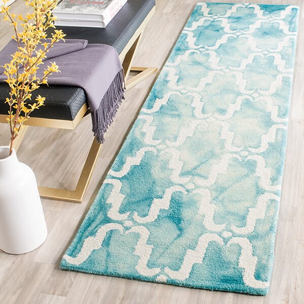 Safavieh Dip Dye Ddy536D Turquoise / Ivory Rugs - Safavieh - ddy536d - 7sq