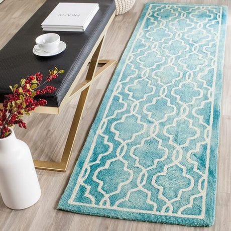 Safavieh Dip Dye Ddy539D Turquoise / Ivory Rugs - Safavieh - ddy539d - 7sq