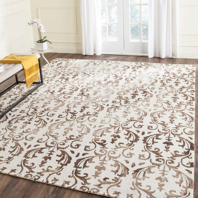 Safavieh Dip Dye Ddy689B Ivory / Chocolate Rugs - Safavieh - ddy689b - 2