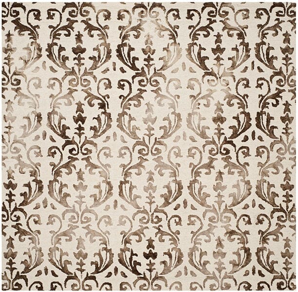 Safavieh Dip Dye Ddy689B Ivory / Chocolate Rugs - Safavieh - ddy689b - 7sq