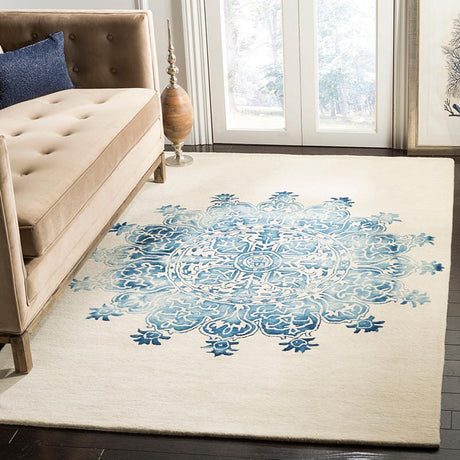 Safavieh Dip Dye Ddy701M Ivory / Blue Rugs - Safavieh - ddy701m - 3