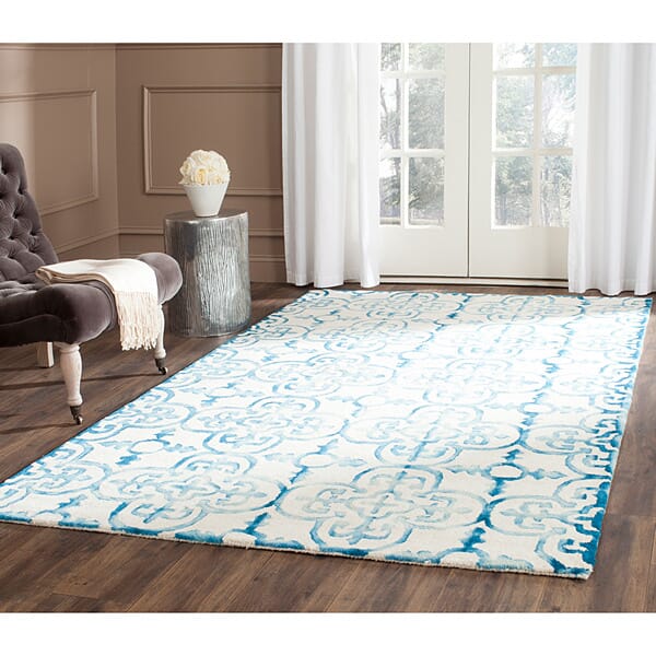 Safavieh Dip Dye Ddy711H Ivory / Turquoise Rugs - Safavieh - ddy711h - 2