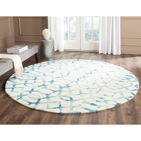 Safavieh Dip Dye Ddy712H Ivory / Turquoise Rugs - Safavieh - ddy712h - 7sq