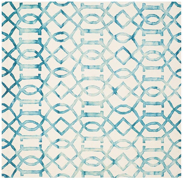 Safavieh Dip Dye Ddy712H Ivory / Turquoise Rugs - Safavieh - ddy712h - 7sq