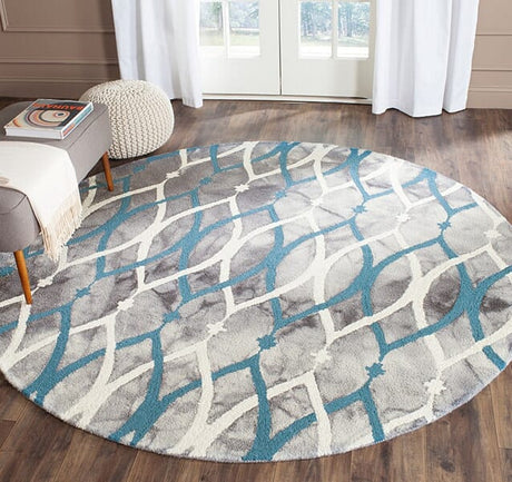 Safavieh Dip Dyed Ddy534J Grey / Ivory Blue Rugs - Safavieh - ddy534j - 7sq
