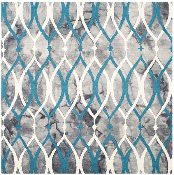 Safavieh Dip Dyed Ddy534J Grey / Ivory Blue Rugs - Safavieh - ddy534j - 7sq