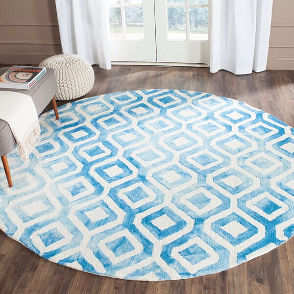 Safavieh Dip Dyed Ddy679A Ivory / Blue Rugs - Safavieh - ddy679a - 7sq