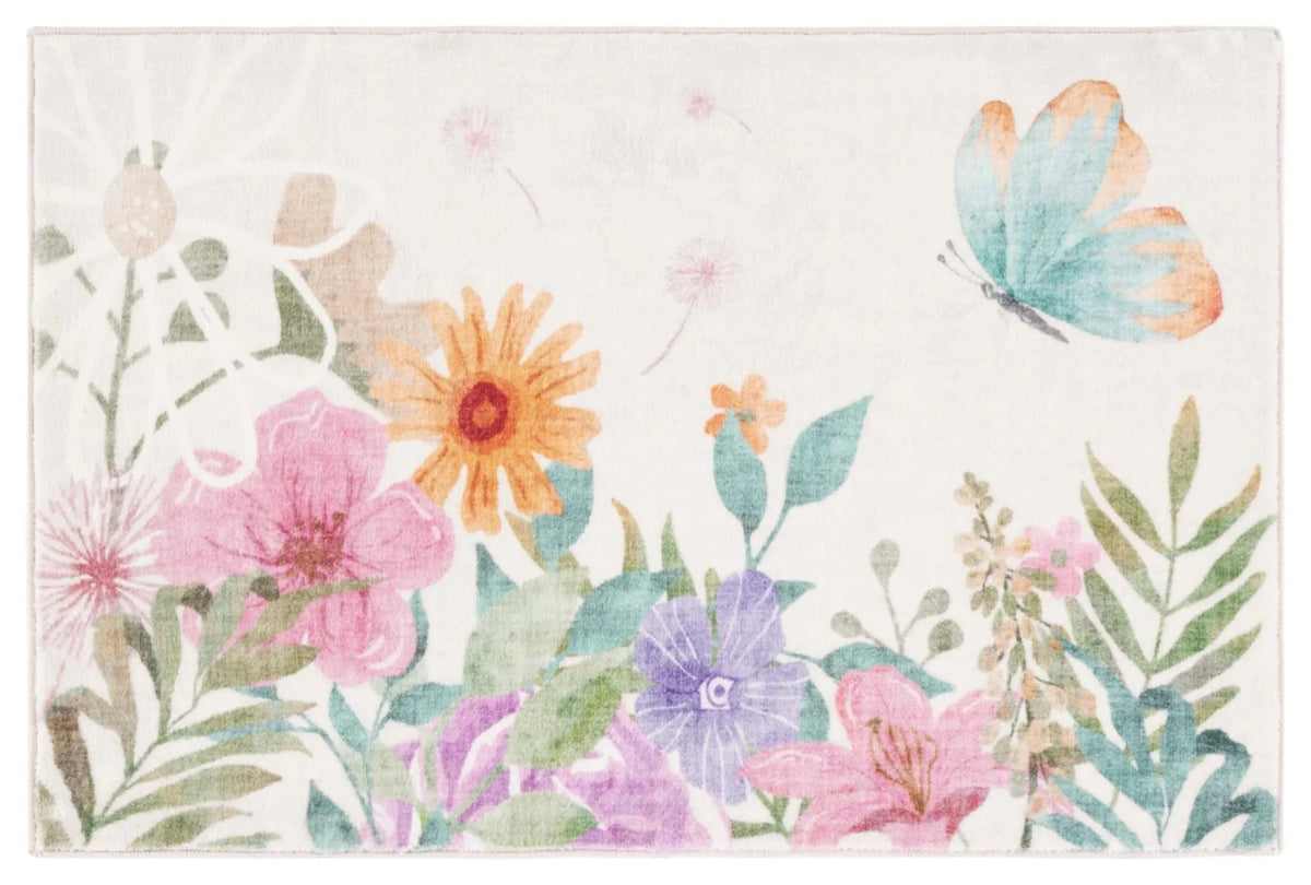 Safavieh Door And Kitchen Mat 2'-3" x 3'-9" Rug in Ivory / Pink