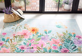 Safavieh Door And Kitchen Mat 3'-0" x 5'-0" Rug in Aqua / Pink