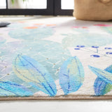 Safavieh Door And Kitchen Mat 3'-0" x 5'-0" Rug in Fuchsia / Turquoise