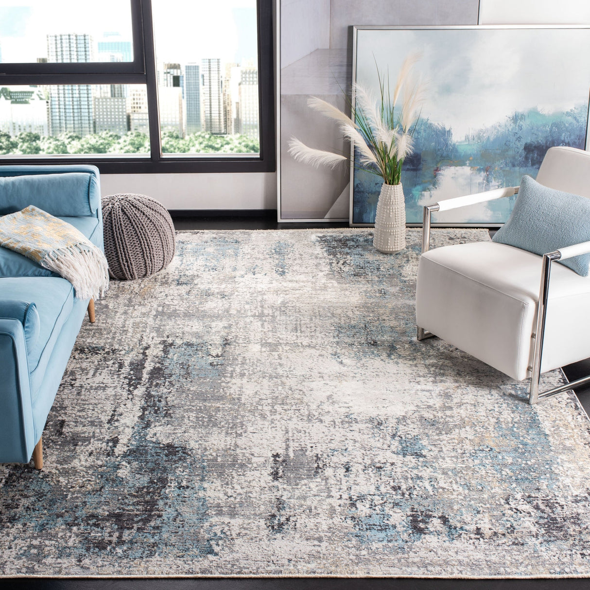 Safavieh Dream Drm422F Grey/Blue Rug - Safavieh - drm422f - 7r