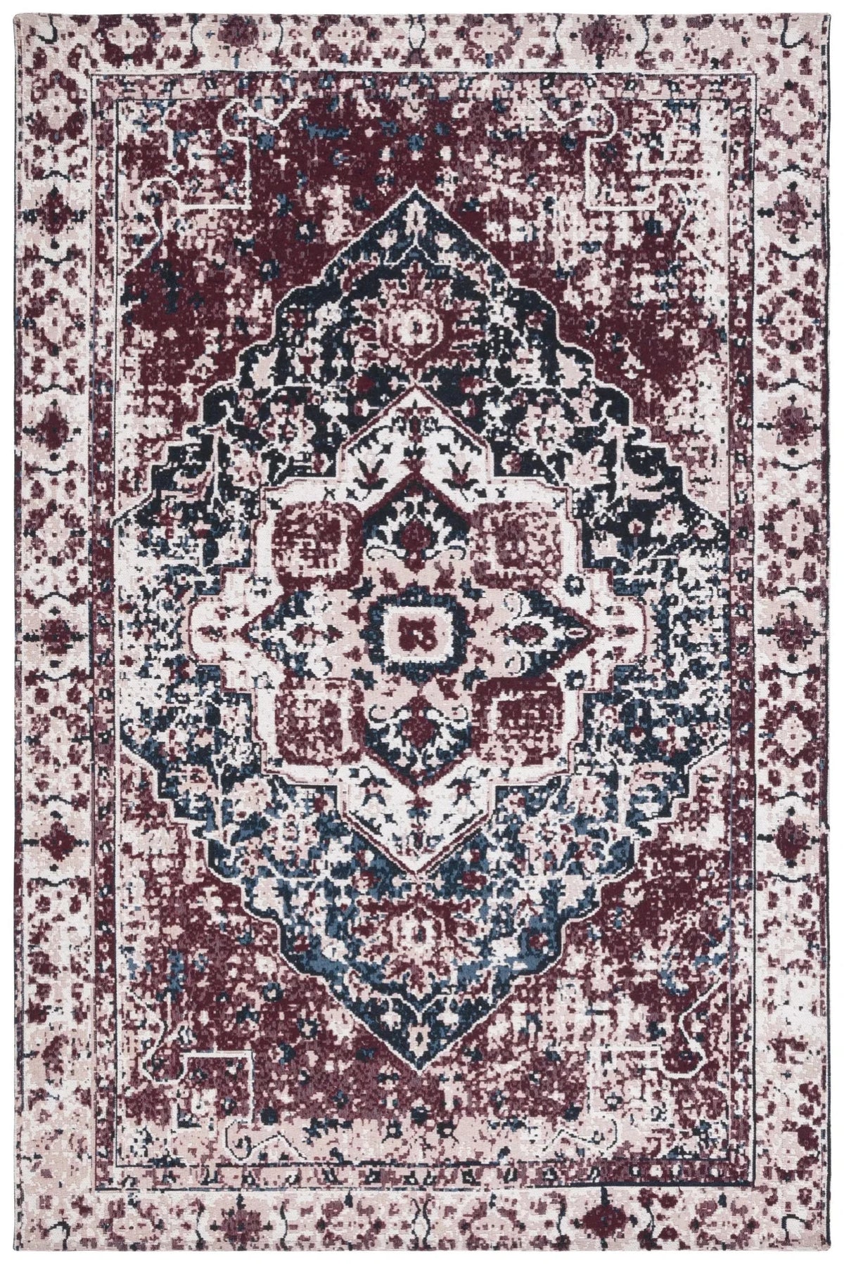 Safavieh Easy Care 4'-0" x 6'-0" Rug in Red / Navy