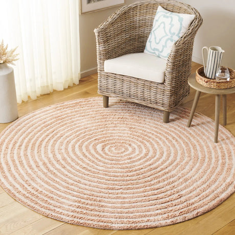 Safavieh Easy Care 6'-0" x 6'-0" Rug in Orange / Ivory