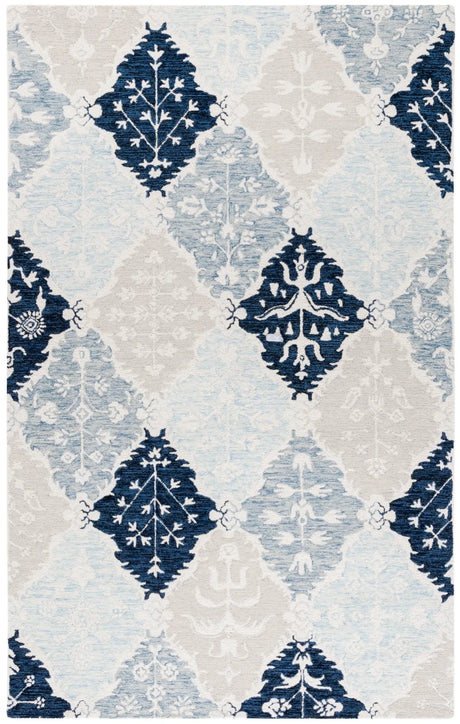 Safavieh Ebony 4'-0" x 6'-0" Rug in Blue / Ivory