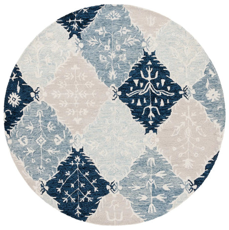 Safavieh Ebony 6'-0" x 6'-0" Rug in Blue / Ivory