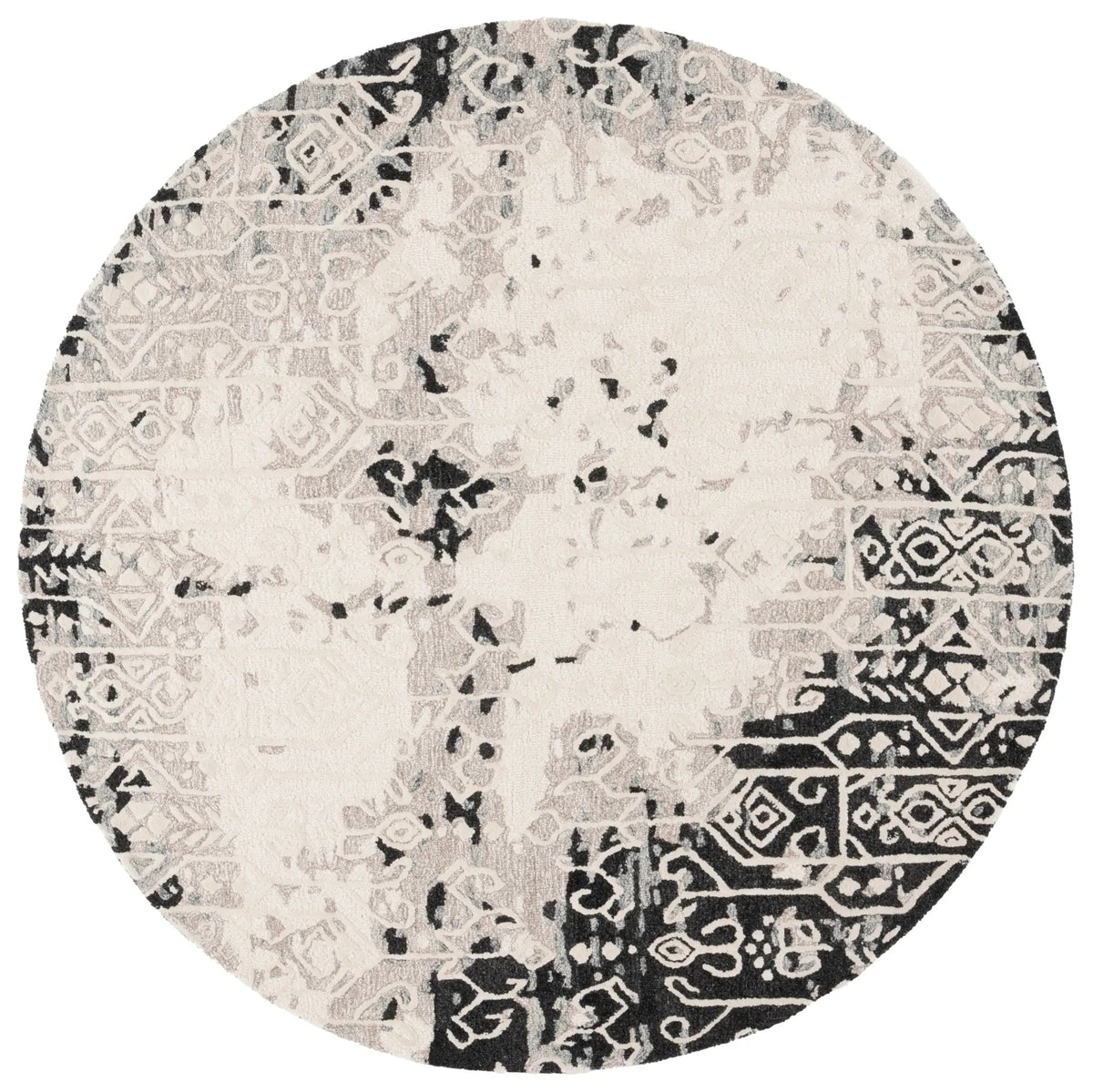 Safavieh Ebony 6'-0" x 6'-0" Rug in Black / Ivory
