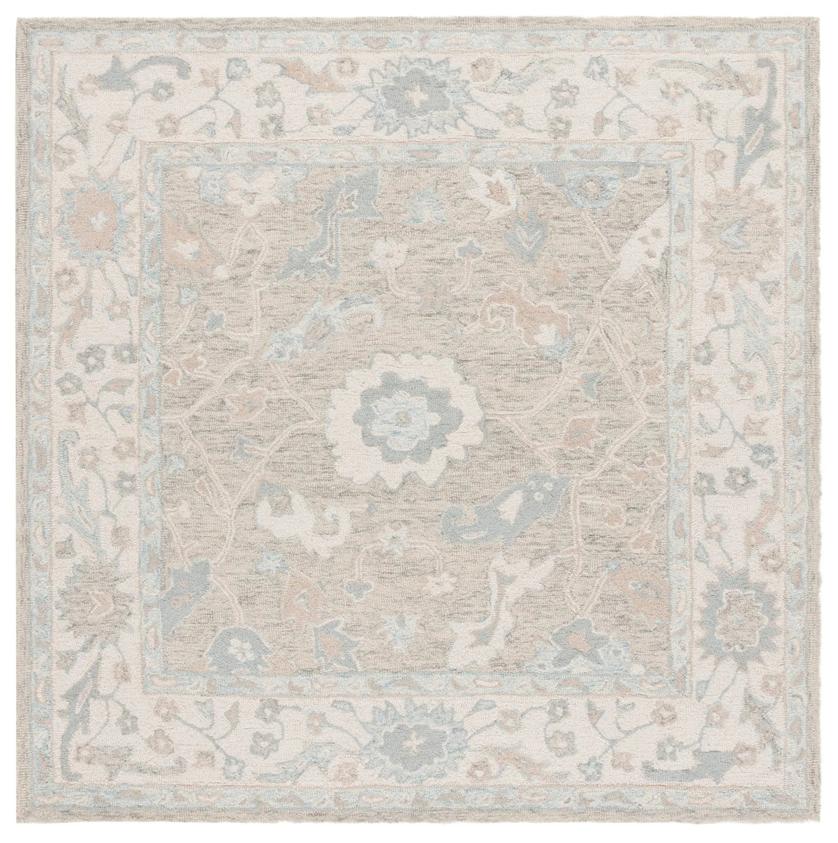 Safavieh Ebony 6'-0" x 6'-0" Rug in Light Grey / Ivory