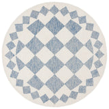 Safavieh Ebony 6'-0" x 6'-0" Rug in Blue / Ivory