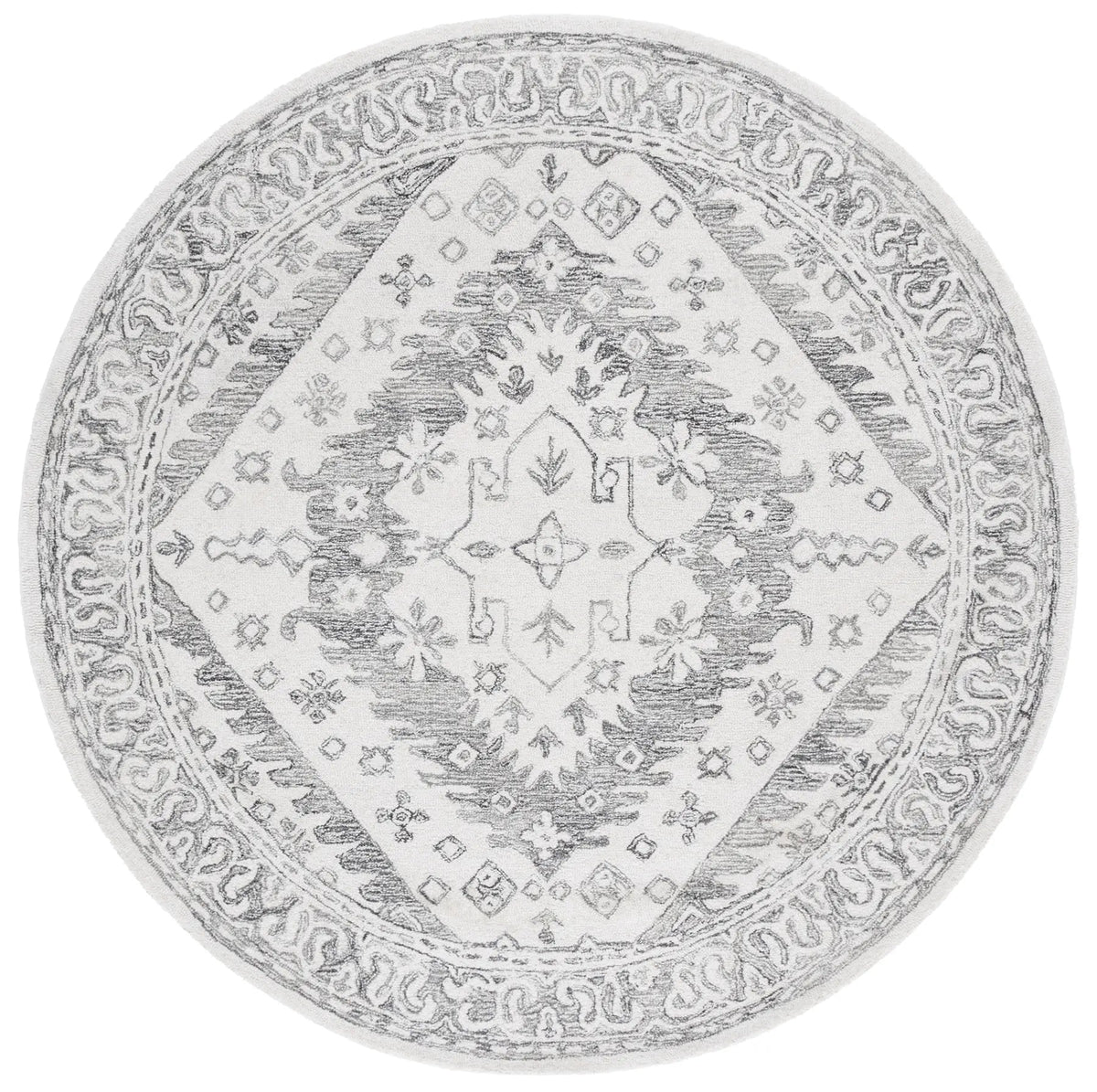 Safavieh Ebony 6'-0" x 6'-0" Rug in Ivory / Grey