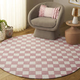 Safavieh Ebony 6'-0" x 6'-0" Rug in Pink / Ivory
