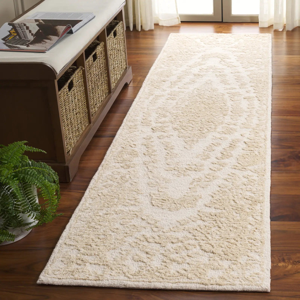 Safavieh Ebony 2'-3" x 9'-0" Rug in Ivory / Light Green