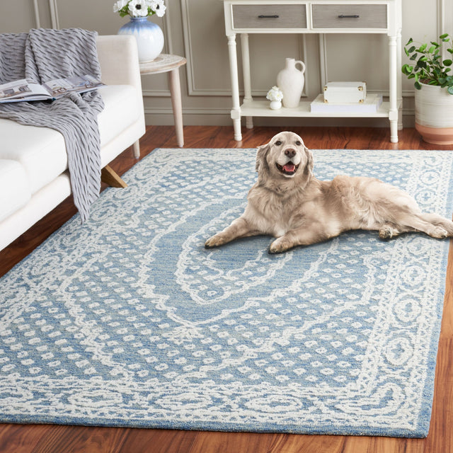 Safavieh Ebony Ebn306N Ivory/Navy Rug - Safavieh - ebn306n - 6r