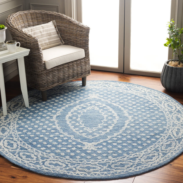 Safavieh Ebony Ebn306N Ivory/Navy Rug - Safavieh - ebn306n - 6r