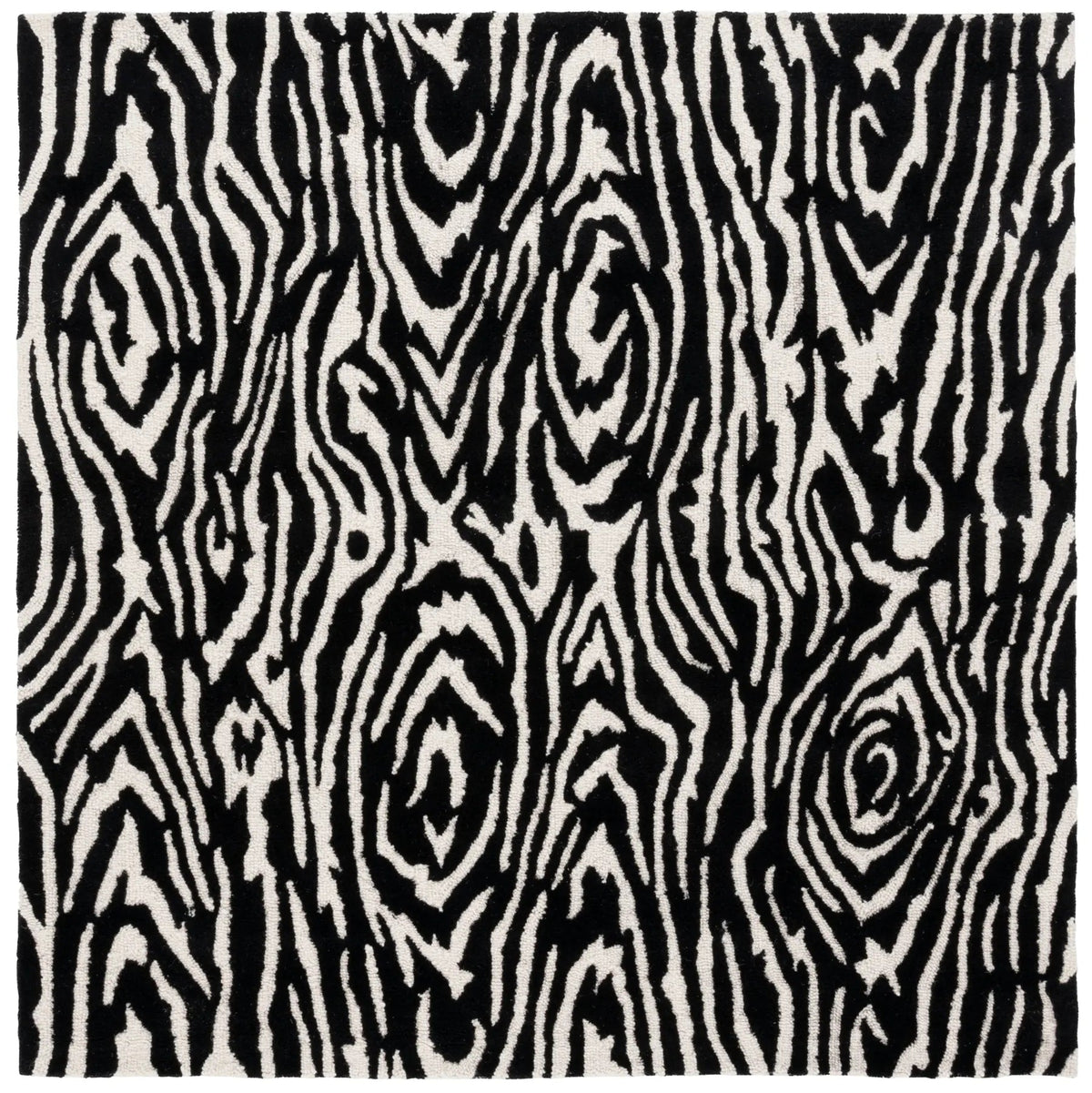 Safavieh Ebony 6'-0" x 6'-0" Rug in Black / Ivory